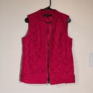 Colleen Lopez Vibrant Hot Pink Bomber Vest Jacket | Size Small